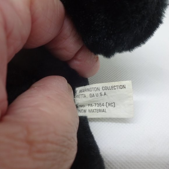 The Barrington Collection Bean Bag "STUFFED BLACK BEAR" 8 inches (EUC) - Picture 4 of 5
